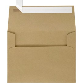 LUXPaper A2 Invitation Envelopes | Peel & Press | 4 3/8" x 5 3/4" | Grocery Bag Brown | 70lb. Text | 1,000 Qty