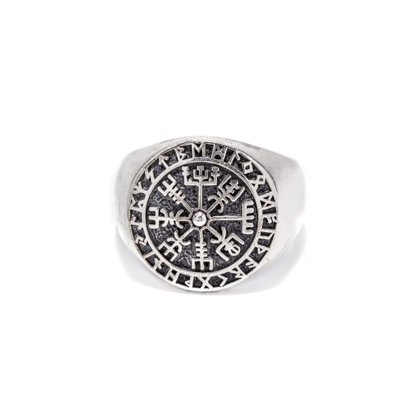 Windalf Rune Vikings Ring VEGVISIR 18 mm Viking Compass Signet