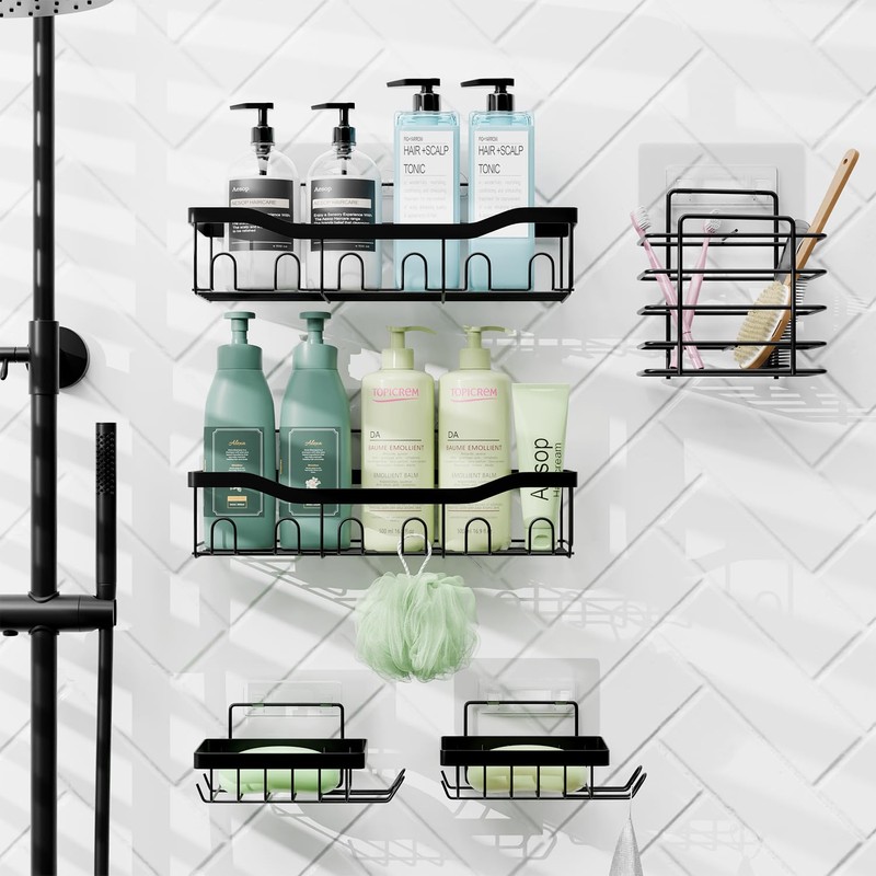 Clara Clark Shower Organizer - Adhesive Shower Shelf Caddy, Rustproof