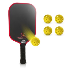 RAQSTACK - Carbon Fiber Pickleball Paddles with 4 Indoor Pickleball Balls - Top Performing T700 Pickleball Paddle USA Pickleball Approved - Ace Your Journey with Our Pickle Ball Paddle