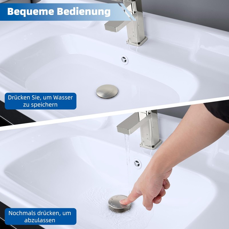 Hibbent Universal Sink Plug (1.1 - 2.36 inches/28-48 mm), Sink