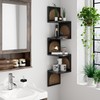 LuxeSand 4-Tier Rattan Corner Floating Shelves - Black Corner Shelves