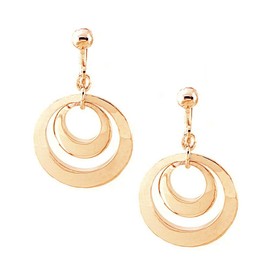 2 Row 月輪 Earrings Gold (m2395e – G)