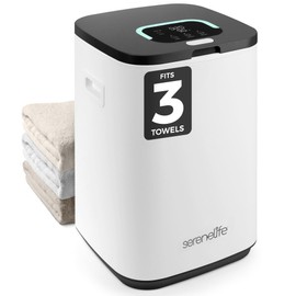 SereneLife SLTLWSQ84 Warmer-23L Capacity Bucket with Timer Function, Fits Up to Two Oversized Towels for Bathroom, Black