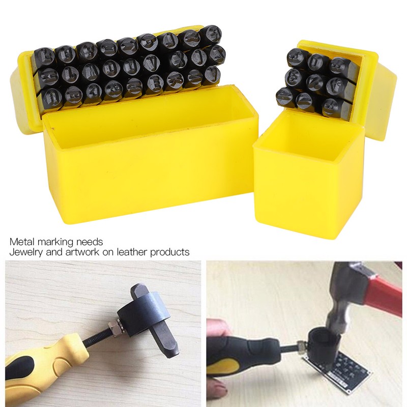 36Pcs Stamping Punch Tool Number(0‑9) Letter (A‑Z‑&amp;) High Carbon Steel