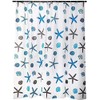 meioro Shower Curtain Eco-Friendly Waterproof Bathroom Curtains Ocean Theme Semi