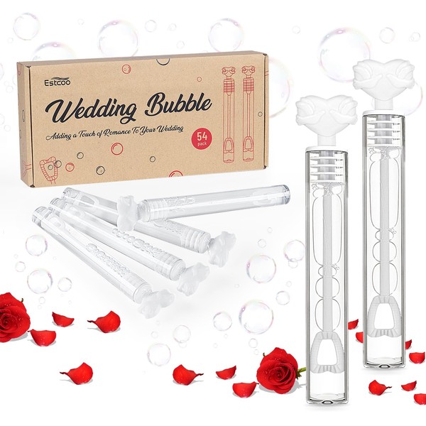 Soap Bubbles Wedding, 54 Wedding Bubbles with Love Bird Handle,