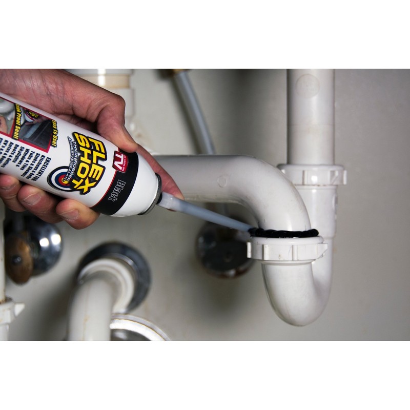 Flex Shot Rubber Adhesive Sealant Caulk, 8-oz, Black (2 Pack)