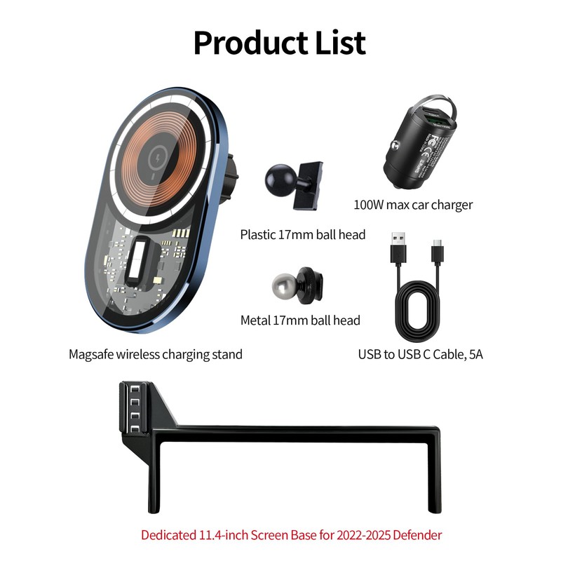 Masergogo Wireless Charging car Phone Holder for Land Rover Defender