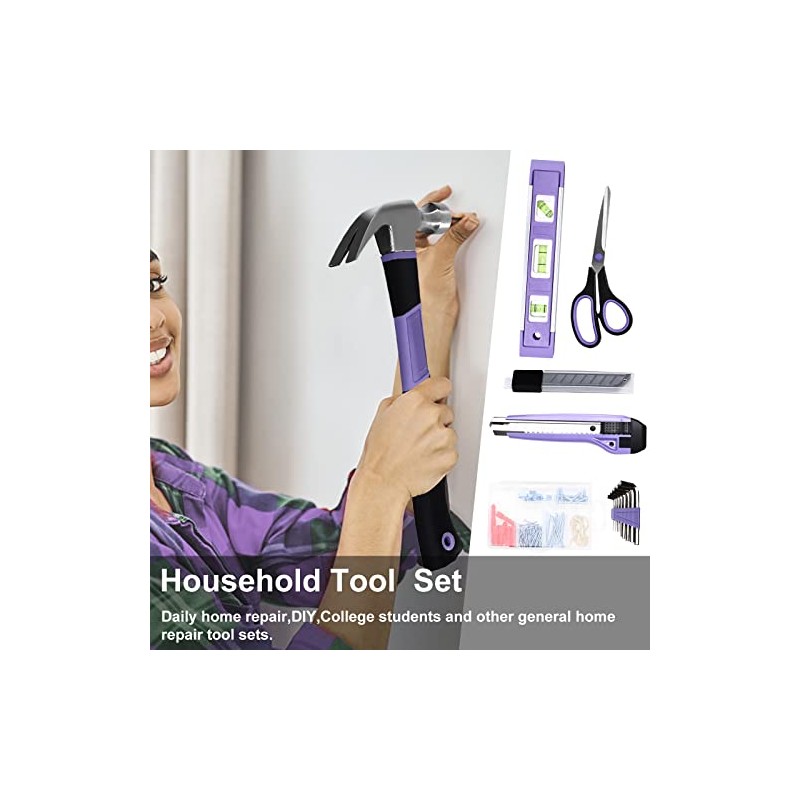 ACOSEA Purple Tool Set,223-Piece Tool Sets for Women,Tool Kit with