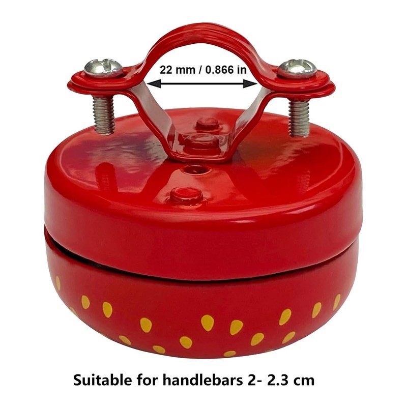 AIMALL Kids' Mountain Bike Bell with Cute Strawberry Cartoon Design,