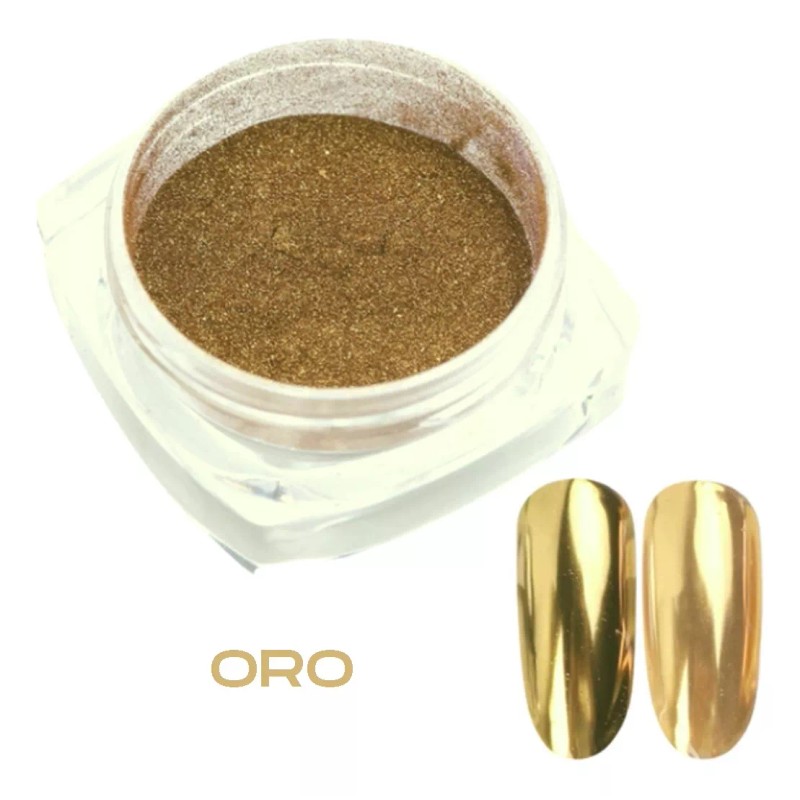 Nail Art 7 Pz Polvo Efecto Espejo Cromo Perla Decora