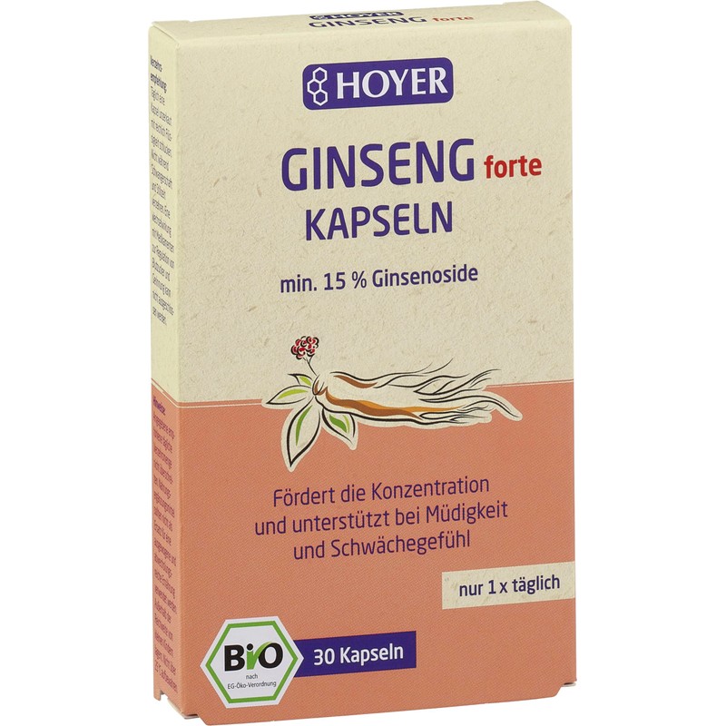 Mind. 15% Ginseno Side, Hoyer Organic Ginseng Capsules Pack of