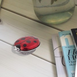 DANFORTH - Ladybug/Red Toothfairy Box - Pewter - Handpainted - 2 1/8 Inches Long - 3/4 Inches High - Made in the USA