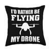 Flying my Drone Techie Person Throw Pillow