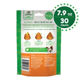 GREENIES PILL POCKETS for Dogs Capsule Size Natural Soft Dog Treats, Cheese Flavor, 7.9 oz. Pack (30 Treats)