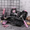 39 Piece All Purpose Basic Household Pink Tool Kit for