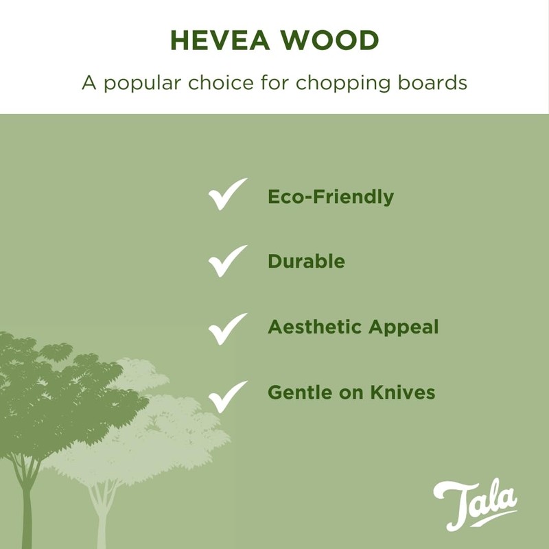 Tala Large Rectangular Chopping Board, Premium Food Grade Hevea Wood,