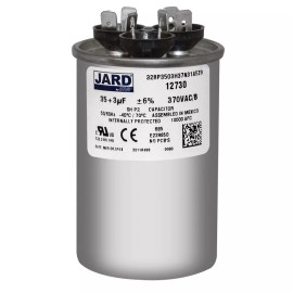 JARD 35 + 3 uf MFD 370 VAC Round Dual Capacitor 12730 Replaces C3353R 97F9472