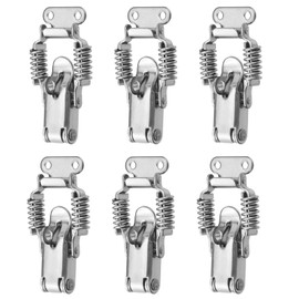 2-1/4 Inch Spring Loaded Toggle Latch 6Pcs, Stainless Steel Draw Latch, 90 Degree Compression Spring Hasp Clamp for Toolbox, Door, Hood, Lock, Catch, Buckle Fastener