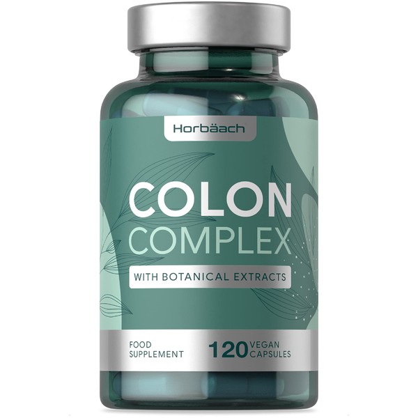 Colon Cleanse Complex | 120 Vegan Capsules | Natural Cleanser with Aloe Vera, Psyllium Husk, Ginger Root, Cayenne Pepper and More! Digestive Support Supplement | by Horbaach