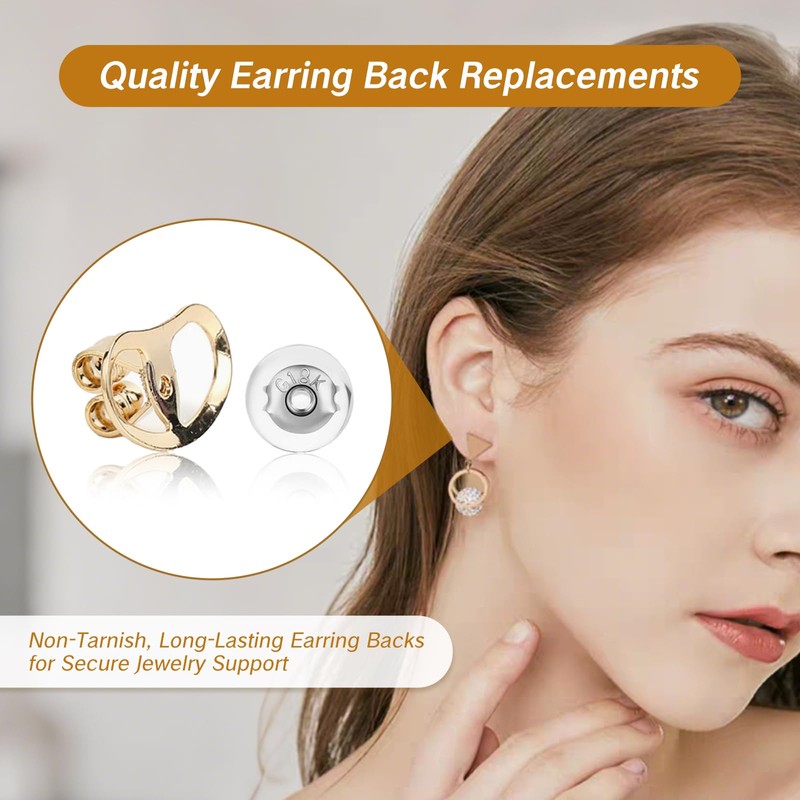 8Pcs Earring Backs for Droopy Ears Adjustable Support Backs Heavy