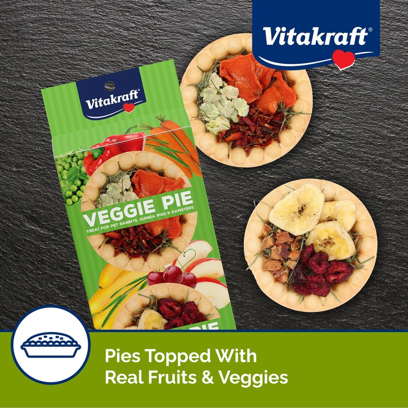 Vitakraft Veggie & Fruity Pie Treat for Pet Rabbits, Guinea