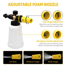 Volumoon 1L Adjustable Foam Lance Foam Nozzle for Kärcher K2/K3/K4/K5/K6/K7 Pressure Washer Car Wash Gun, Foam Cannon Snow Foam Lance, Snow Foam Lance Foam Sprayer for Car Wash