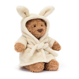 Jellycat Bartholomew Bear with Bathrobe Stuffed Animal, 10 inches - Teddy Bear Plush - Soft & Huggable - Classic Children's Gift