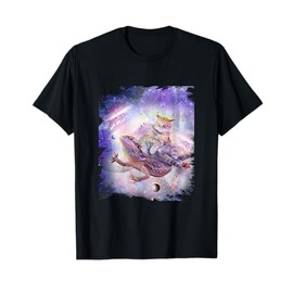 Space Cat Riding Bearded Dragon Lizard T-Shirt