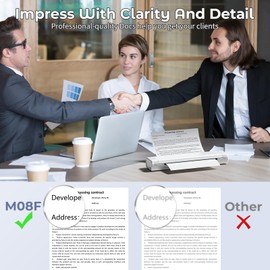 COLORWING Portable Thermal Printer M08F, Portable Wireless Printer for Travel and Home Use Compatible with iOS, Android,PC, Wireless Bluetooth Printers Support 8.5" X 11" US Letter Thermal Paper