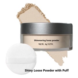 KARLOR KARLOR Shimmering Loose Powder with Puff - Glow Setting Powder with Shimmer Fixing & Mattifying Makeup Finish - Waterproof