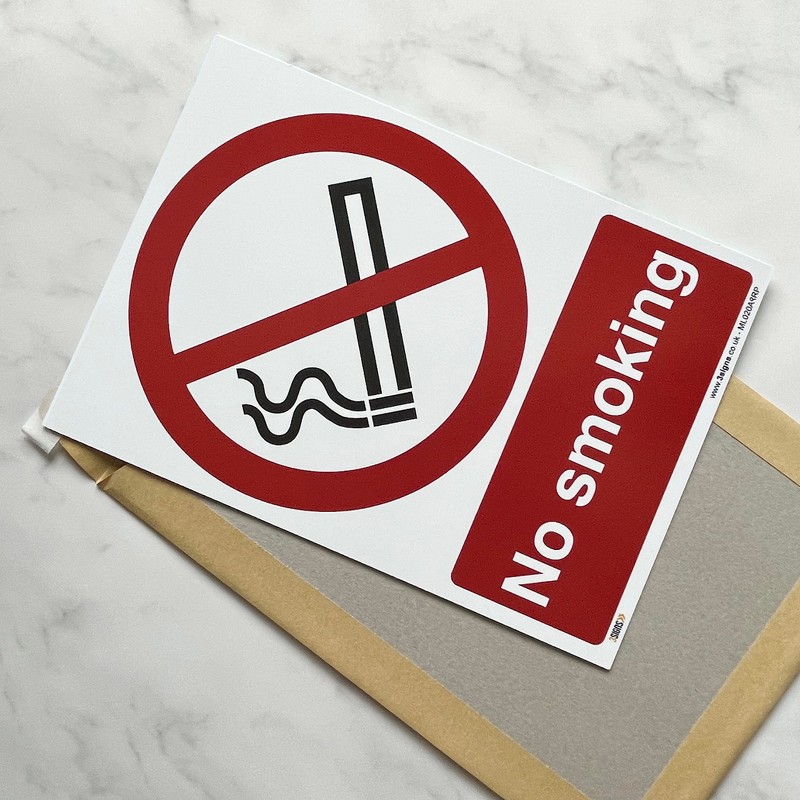 No smoking Sign - A5 1 mm Rigid Plastic Sign