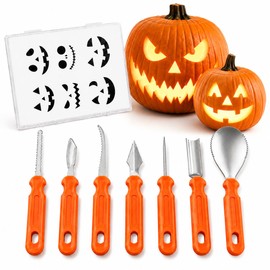Halloween Pumpkin Carving Kit with 7 Stainless Steel Tools