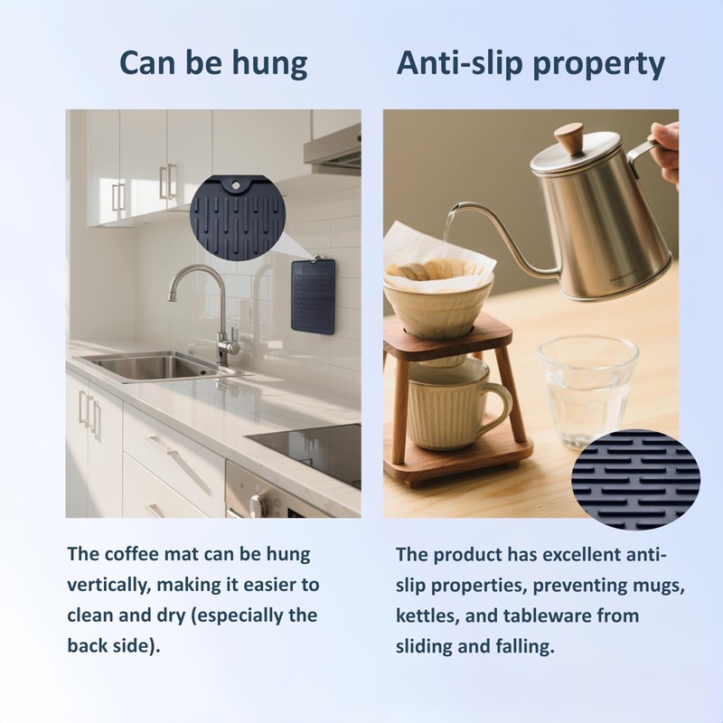 Drying Mat for Pour Over Coffee Maker Set Bar Service