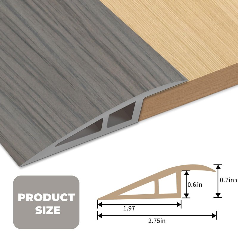 Door Threshold Ramp Floor Transition Strip 72 inch, 1/2'' ~