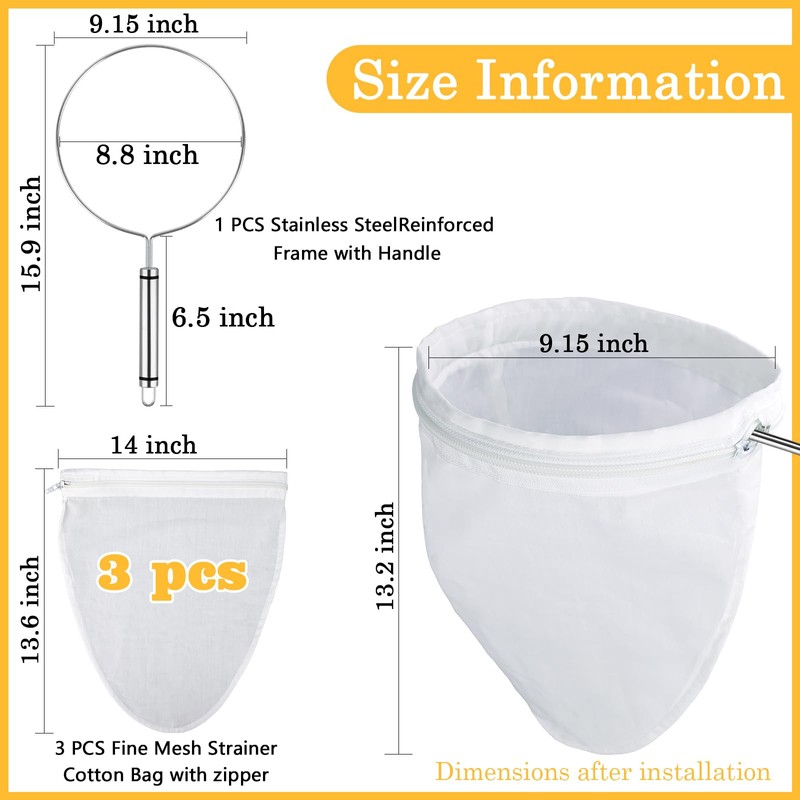 WMKGG Ultra Fine Mesh Strainer Bags,Cheese Cloth Bag for Straining,