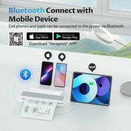 iDPRT Portable Thermal Printer for Home Use,Wireless Bluetooth Inkless Printer for Travel Support 8.5" X 11" US Letter& A4&A5 Thermal Paper, Compatible with Android and iOS Phone&Laptop