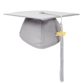 Newrara Graduation Unisex Matte Adult Graduation Cap with Tassel (Grey)