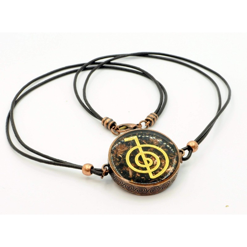 ZZYBIA Reiki Cho Ku Rei Orgone Pendant with Obsidian