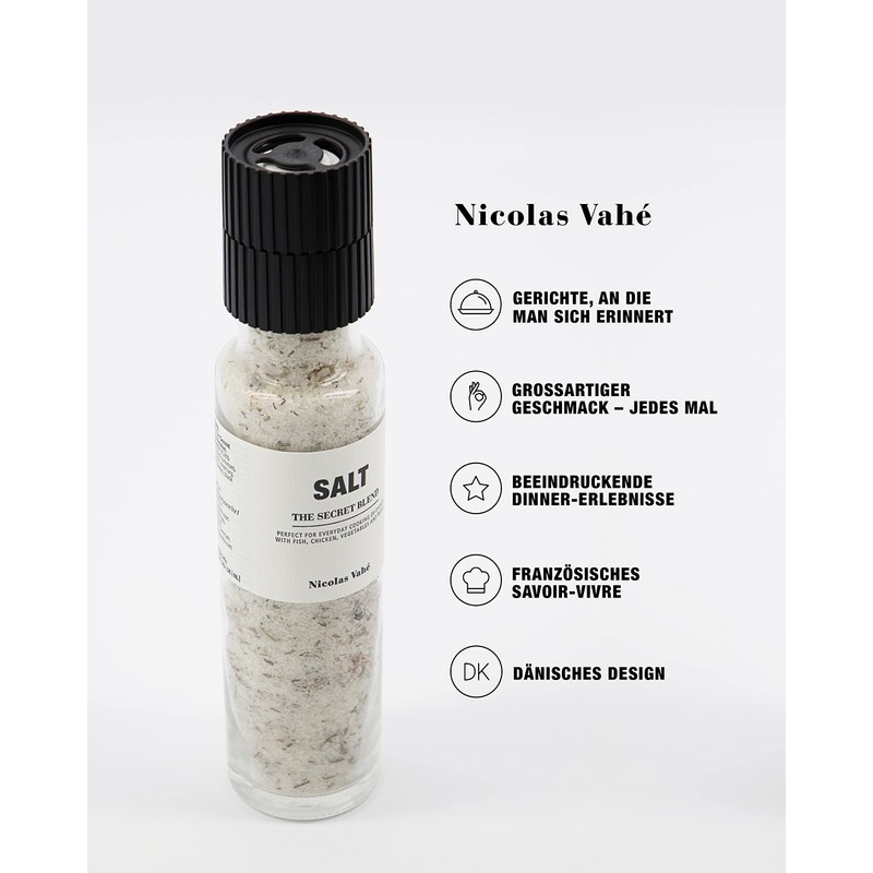 Nicolas Vahe Secret Blend Salt Mix, Herb Mill & Pepper