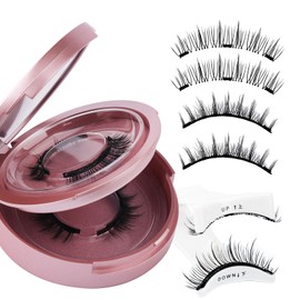 Magnetic Eyelashes with Applicator Natural Look: 2 Pairs, Reusable Magnetic Lashes, No Glue & Liner Needed, CX0125, MC+WJ26