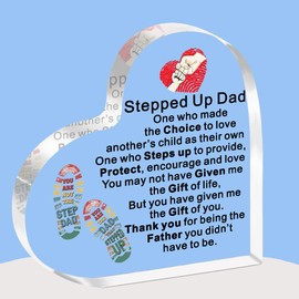 FMCC Fathers Day Gift for Step Dad -Step Dad Birthday Gifts Best Step Dad Bonus Dad Present Acrylic Plaque Thank You for Being The Dad You Didn't Have to Be