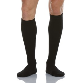Relaxsan 930 (Schwarz, Gr.6) Kompressionsstrümpfe Damen und Herren, 22-27 mmHg Kniestrümpfe aus Baumwolle und Silber, Stützstrümpfe
