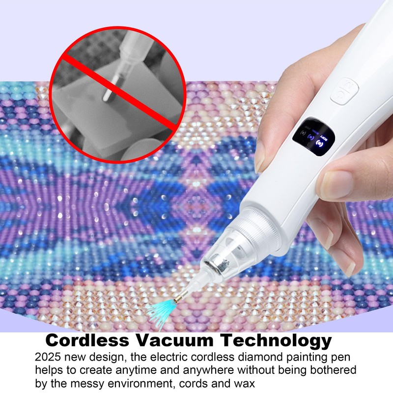 Cordless Electric Diamond Painting Pen Vacuum Diamond Art Pens No