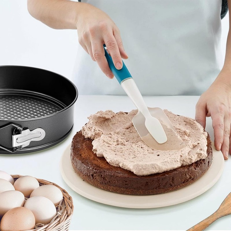 Springform mit Flachboden 24 cm runde Backform mit Antihaftbeschichtung, runde