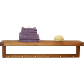 AquaTeak 36" Moa Teak Flat Wall Shelf