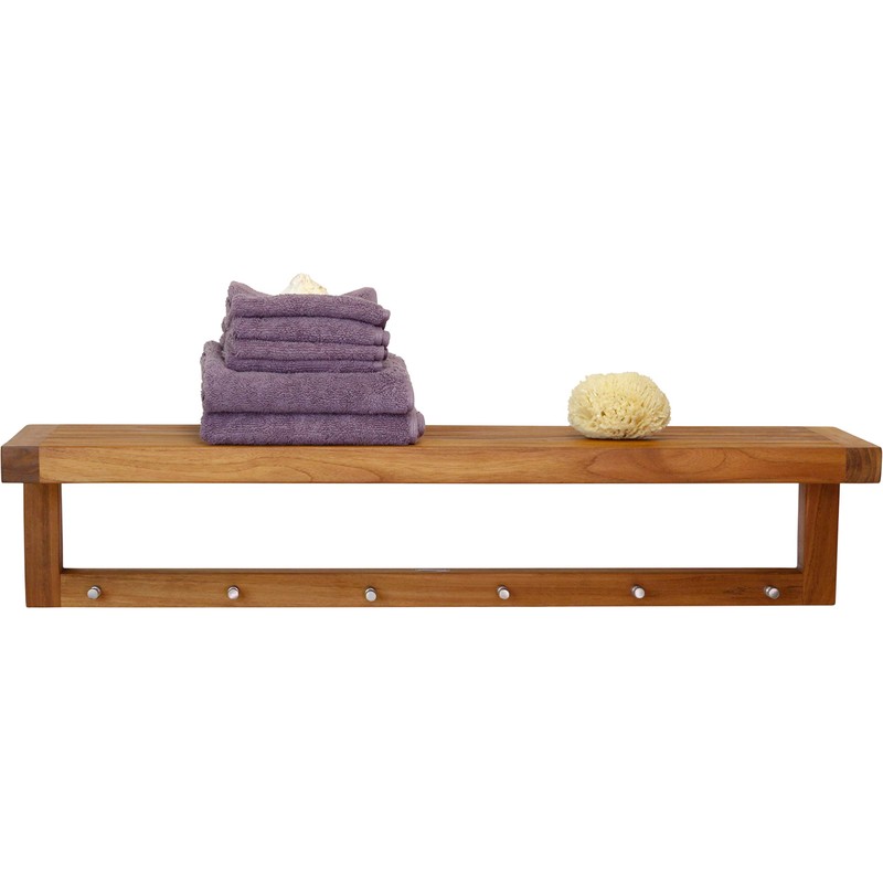 AquaTeak 36" Moa Teak Flat Wall Shelf