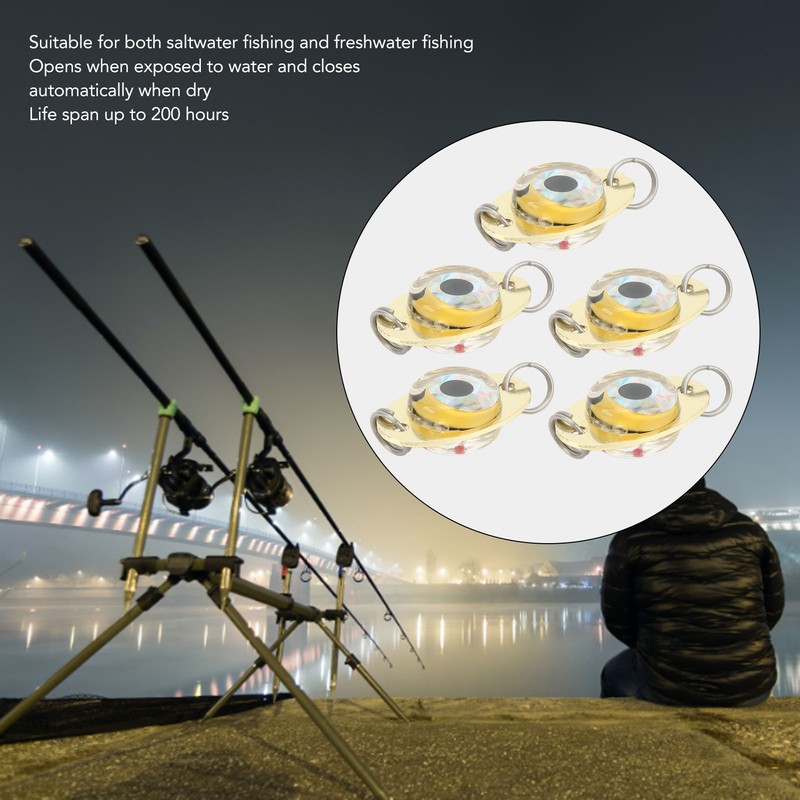 5Pcs Underwater Electronic Fishing Lure Lamp Corrosion Proof ABS LED