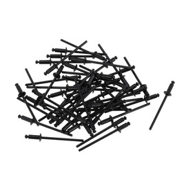 TUCKBOLD Dome Head Large Flange Blind Rivets Black 50 Pcs 3mm Grip Diameter 10mm Grip Length 6mm Flange Diameter Aluminum Alloy Iron